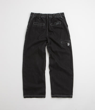 Poetic Collective Painter Pants - Black Denim / White Seams