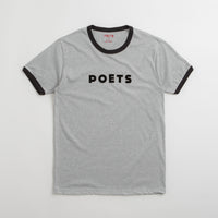 Poets Base Ringer Flocked T-Shirt - Heather Grey thumbnail