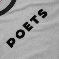 Poets Base Ringer Flocked T-Shirt - Heather Grey thumbnail