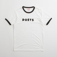 Poets Base Ringer Flocked T-Shirt - White thumbnail