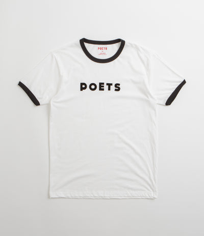 Poets Base Ringer Flocked T-Shirt - White