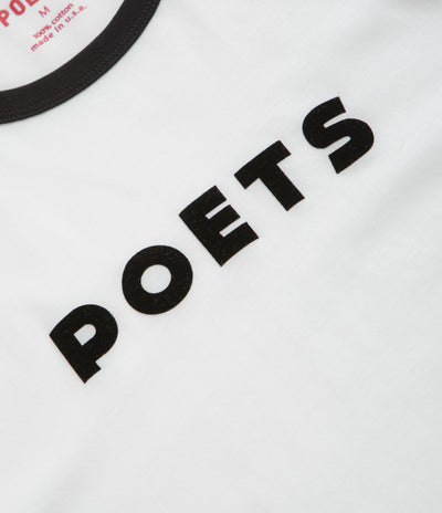 Poets Base Ringer Flocked T-Shirt - White