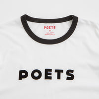 Poets Base Ringer Flocked T-Shirt - White thumbnail