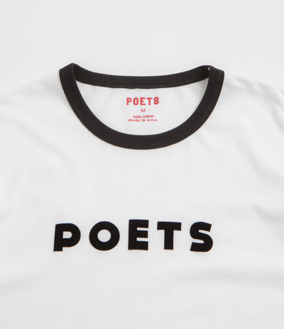 Poets Base Ringer Flocked T-Shirt - White