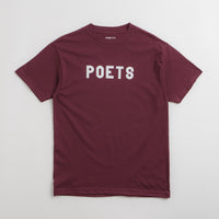 Poets OG Flocked T-Shirt - Maroon thumbnail