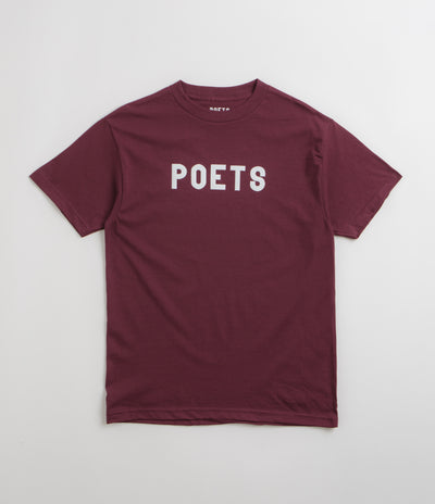 Poets OG Flocked T-Shirt - Maroon