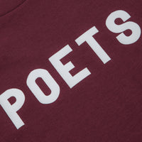 Poets OG Flocked T-Shirt - Maroon thumbnail