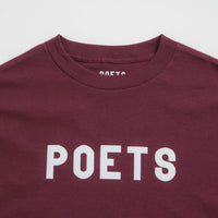 Poets OG Flocked T-Shirt - Maroon thumbnail