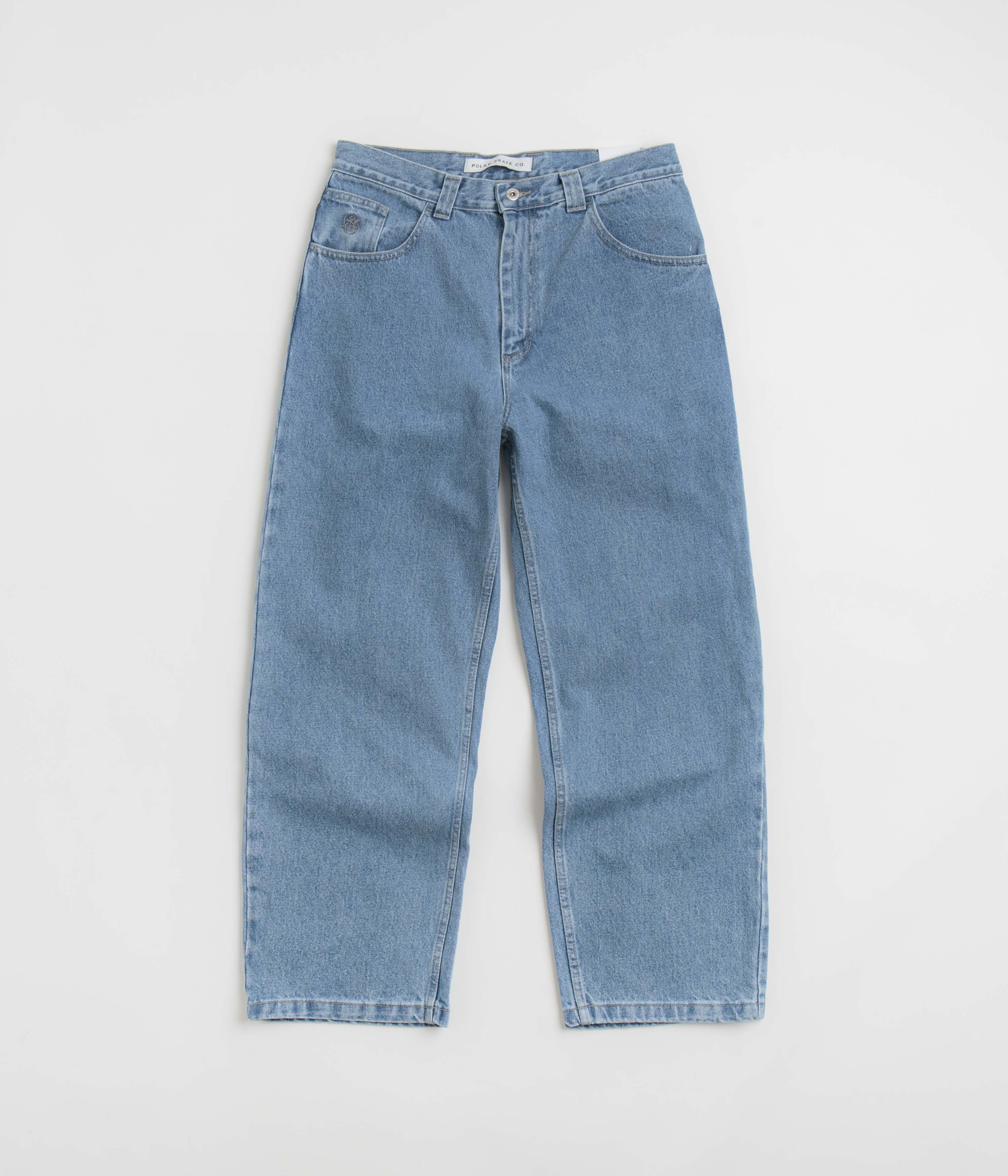 93Denim Mens Light Washed Baggy Polar Jeans buy