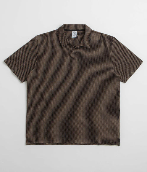 Polar Boucle Serge Polo Shirt - Brass / Black