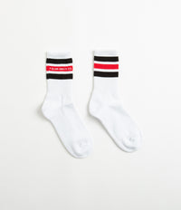 Polar Fat Stripe Socks - White / Black / Red