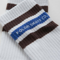 Polar Fat Stripe Socks - White / Brown / Blue thumbnail