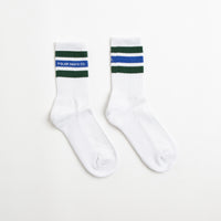 Polar Fat Stripe Socks - White / Green / Blue thumbnail