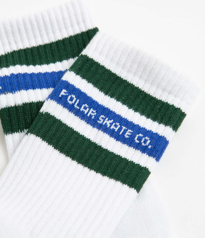 Polar Fat Stripe Socks - White / Green / Blue