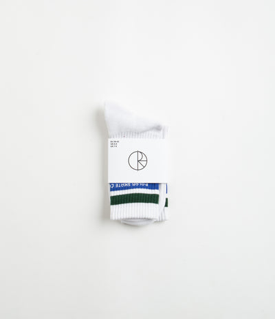 Polar Fat Stripe Socks - White / Green / Blue