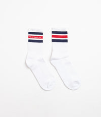 Polar Fat Stripe Socks - White / Navy / Red