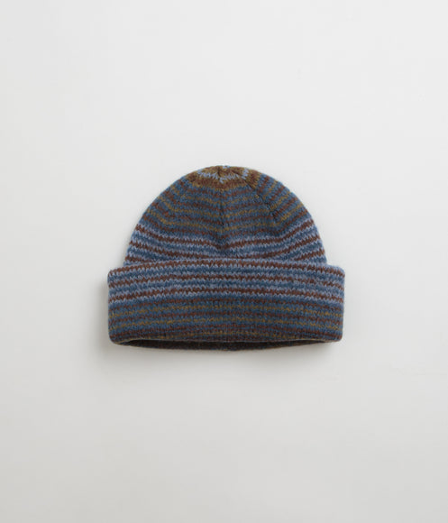 Polar George Beanie - Blue Green Stripe