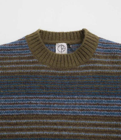 Polar George Sweatshirt - Blue Green Stripe