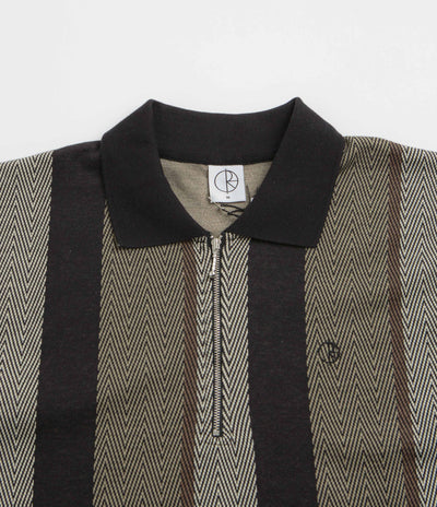 Polar Herringbone Jacques Polo Shirt - Khaki Green