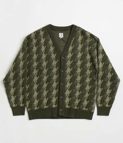 Polar Houndstooth Louis Cardigan - Green