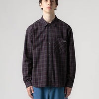 Polar Mitchell Flannel Shirt - Navy / Brown thumbnail