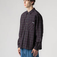 Polar Mitchell Flannel Shirt - Navy / Brown thumbnail