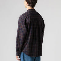 Polar Mitchell Flannel Shirt - Navy / Brown thumbnail