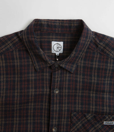 Polar Mitchell Flannel Shirt - Navy / Brown