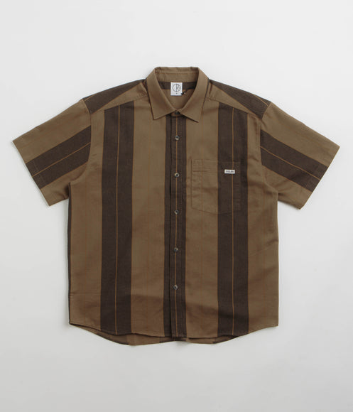 Polar Mitchell Short Sleeve Shirt - Brown Block Stripe