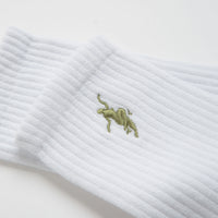 Polar No Comply Socks - White / Army Green thumbnail