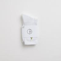 Polar No Comply Socks - White / Army Green thumbnail