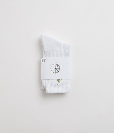 Polar No Comply Socks - White / Army Green