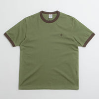 Polar Ringer T-Shirt - Army Green / Brown thumbnail