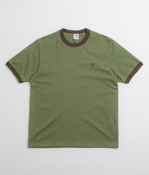 Polar Ringer T-Shirt - Army Green / Brown