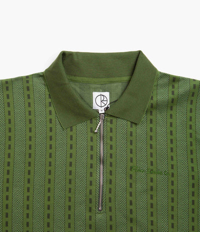 Polar Road Zip Polo Shirt - Dark Green