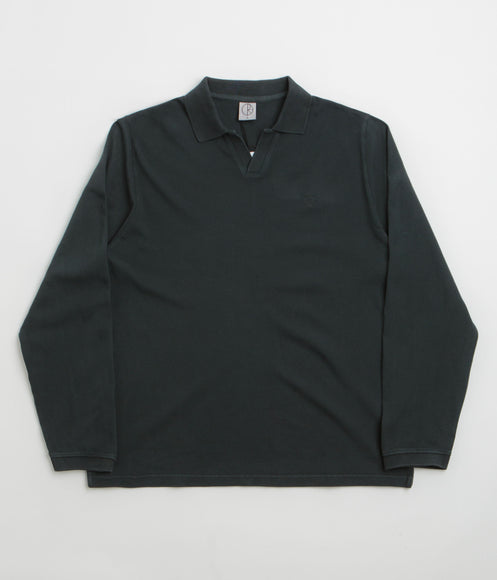 Polar Serge Long Sleeve Polo Shirt - Black