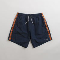 Polar Square Stripe Swim Shorts - Navy / Orange thumbnail