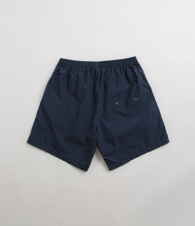 Polar Square Stripe Swim Shorts - Navy / Orange