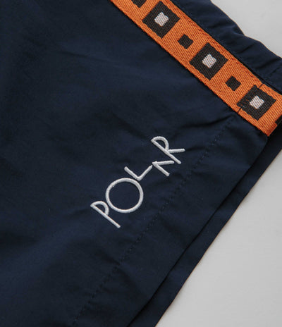 Polar Square Stripe Swim Shorts - Navy / Orange