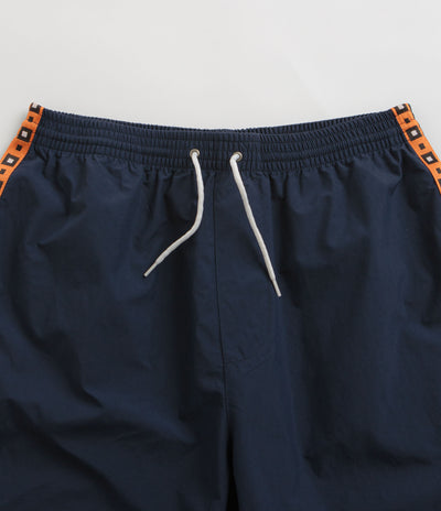 Polar Square Stripe Swim Shorts - Navy / Orange