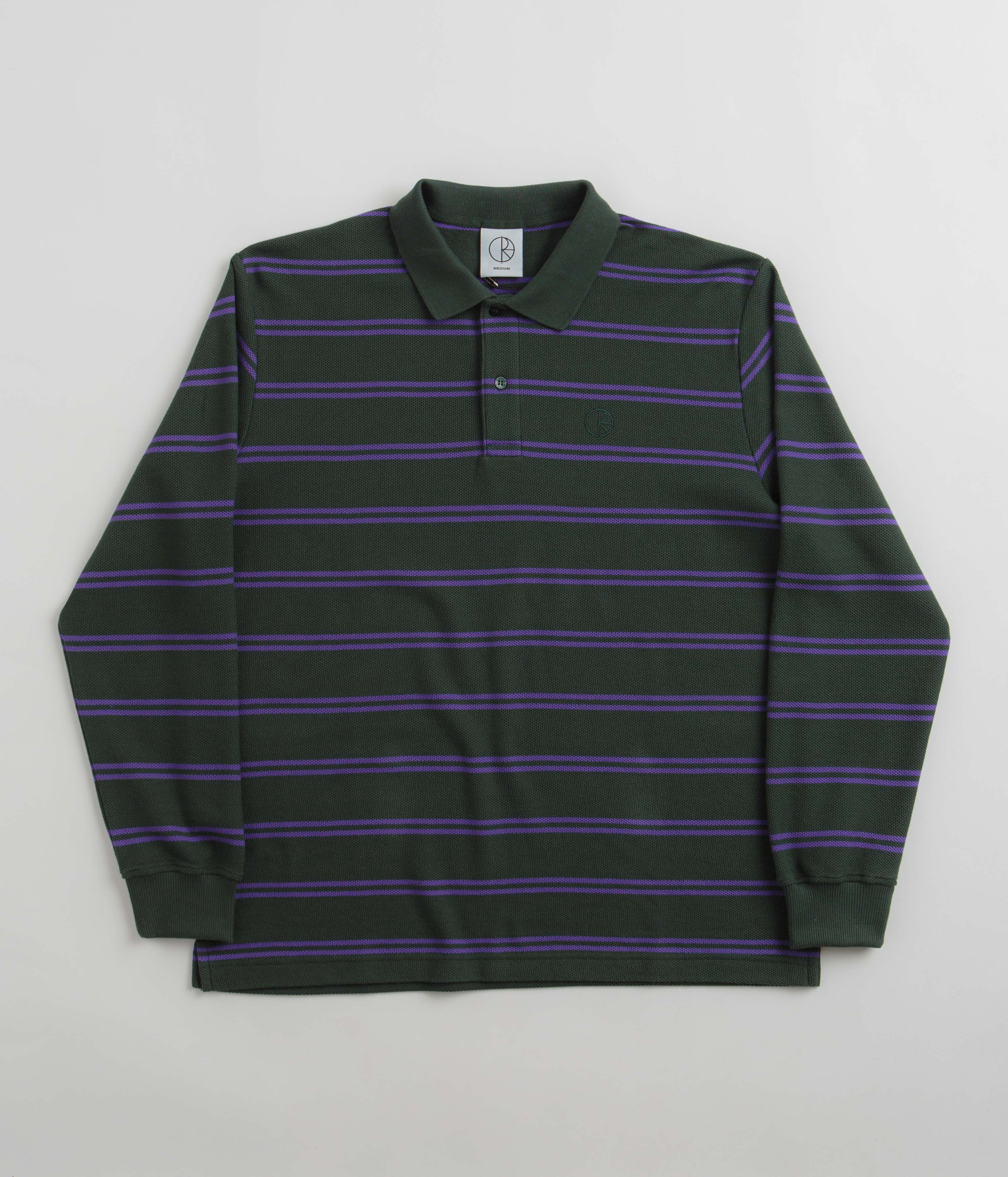 Polar Stripe Long Sleeve Polo Shirt - Graphite | Flatspot