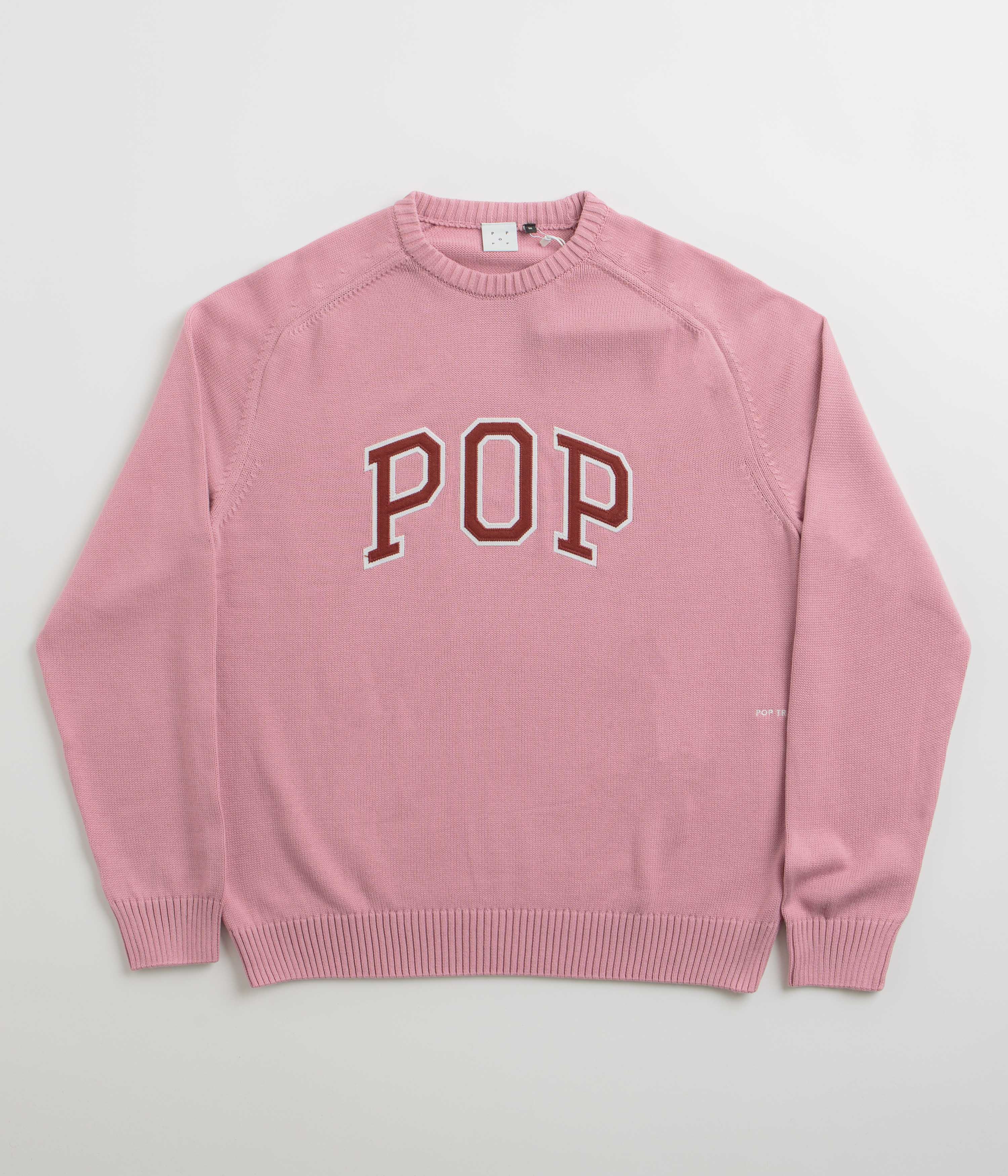 Pop Trading Company Arch Knitted Crewneck Sweatshirt - Off White