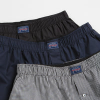 Pop Trading Company Boxer Shorts (3 Pack) - Black / Navy / Gingham thumbnail