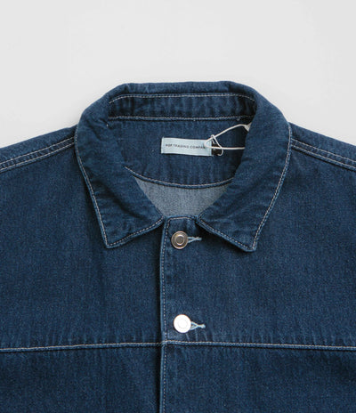 Pop Trading Company Full Button Denim Jacket - Rinsed Denim