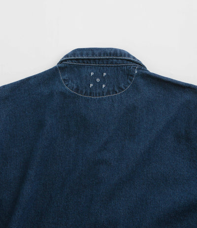 Pop Trading Company Full Button Denim Jacket - Rinsed Denim