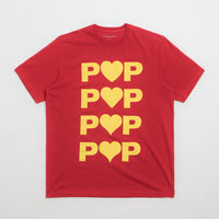 Pop Trading Company Hearts T-Shirt - Haute Red thumbnail