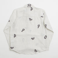 Pop Trading Company Letters Striped Pop Shirt - White Linen thumbnail