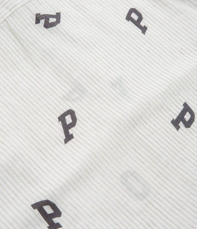 Pop Trading Company Letters Striped Pop Shirt - White Linen