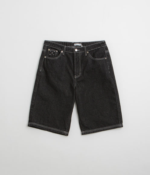 Pop Trading Company Longer DRS Shorts - Black Denim