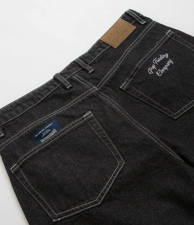 Pop Trading Company Longer DRS Shorts - Black Denim